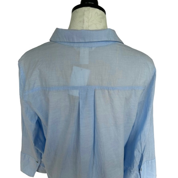 H&M Blouse in woven cotton fabric wide sleeves Collar wrapover V-Neck Size 8 - Picture 6 of 16